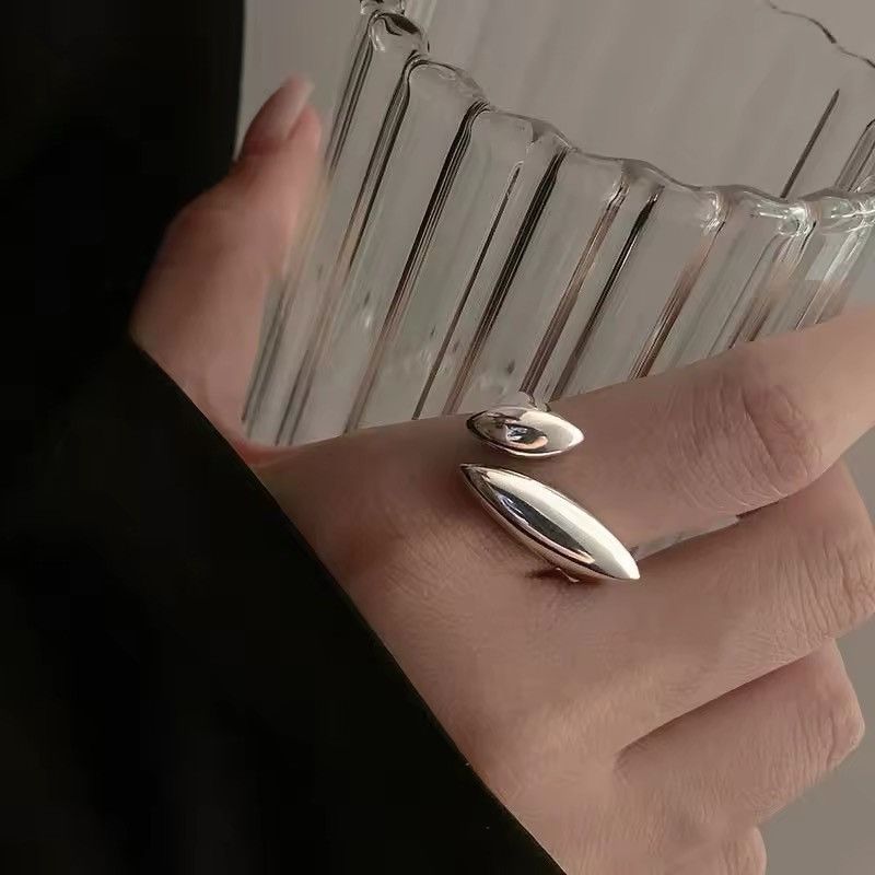Jewelry Minimalistic Irregular Silver Color Unisex Ring Size ONE SIZE - 1 Thumbnail