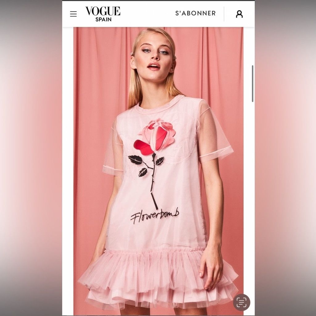 Viktor & Rolf VOGUE Cover Mini Dress * VIKTOR & ROLF Floral Pink Size XS/S Size XS / US 0-2 / IT 36-38 - 1 Thumbnail
