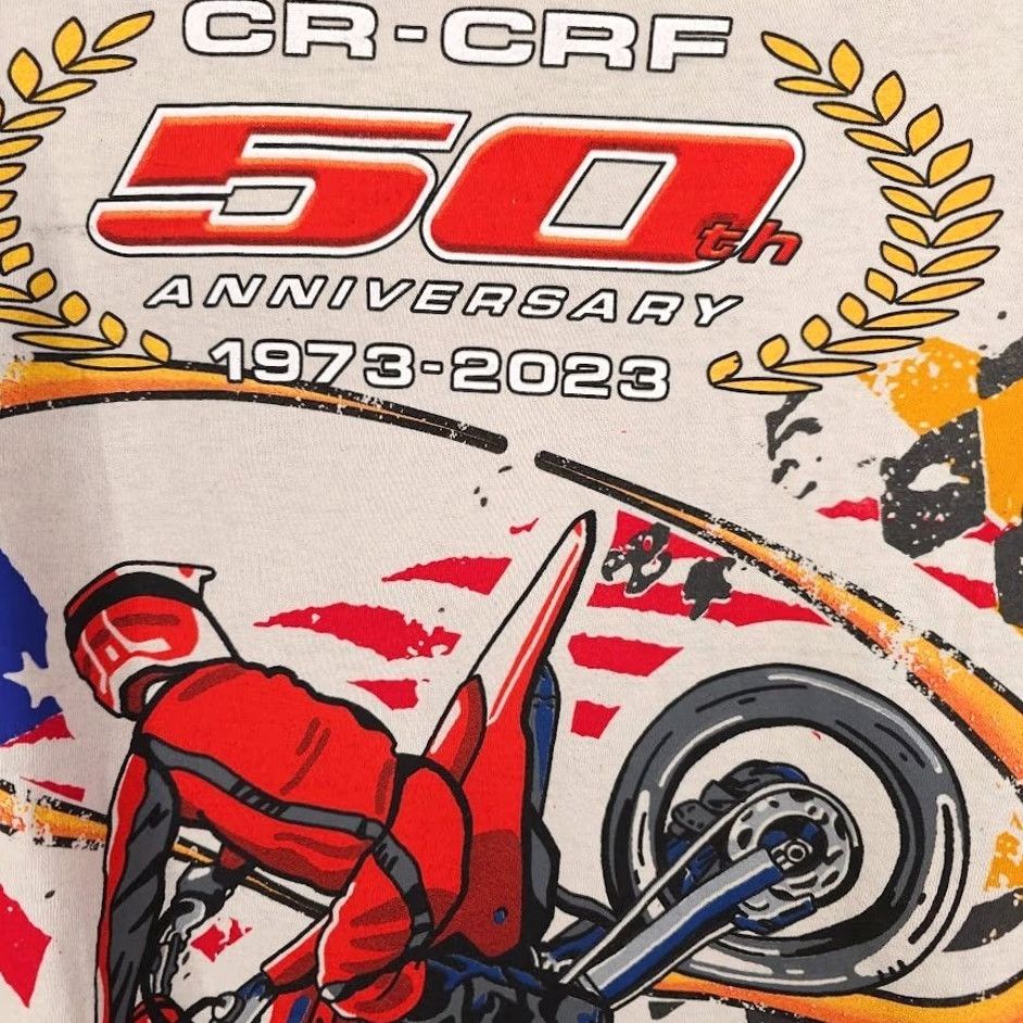 Honda Honda Motocross T Shirt Mens Size Small CRF 450R Supercross Racing All Over AOP Printed Cotton Ivory Shirt Size US S / EU 44-46 / 1 - 6 Thumbnail