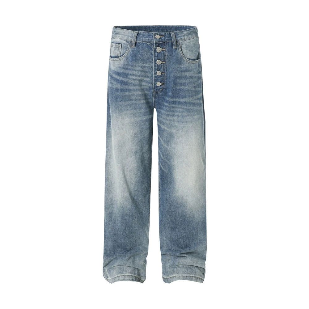 Japanese Brand × Jean Men's high street button loose gradient wash jeans Size US 32 / EU 48 - 1 Thumbnail