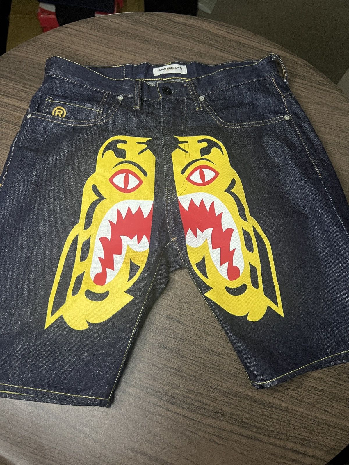 Bape Tiger Denim Shorts Size US 31 - 1 Thumbnail