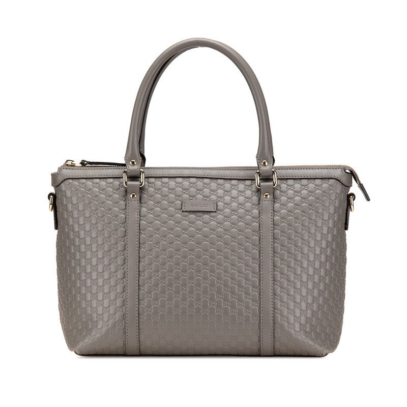 Gucci Gucci Micro Guccissima Leather 2Way Shoulder Tote Bag Leather Shoulder Bag 449656 in Grey, Women's