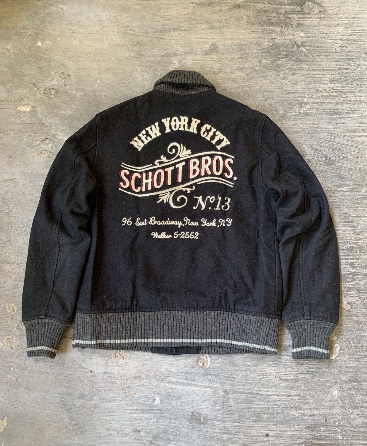 Schott × Vintage Schott Bros NYC Shawl Collar Stadium Varsity Wool Jacket Size US M / EU 48-50 / 2 - 4 Thumbnail