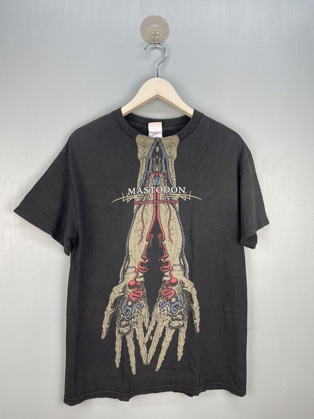 image of Band Tees x Vintage Y2K Mastodon Heavy Metal Band Blood Mountain T Shirt in Black (Size Medium)