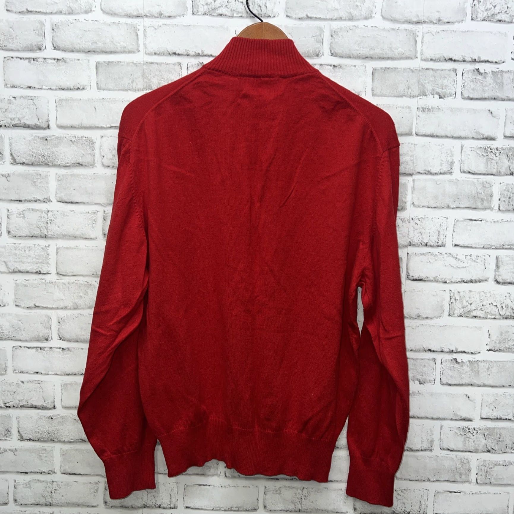 Orvis Orvis Red Half Zip Pullover Sweater Mens Size L Cotton/Silk/Cashmere Blend Size US L / EU 52-54 / 3 - 3 Thumbnail