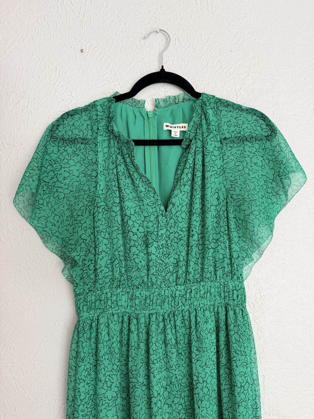 Whistles Whistles Green Sketched Floral Frill tiered Dress 4 Size S / US 4 / IT 40 - 13 Thumbnail
