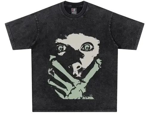 Japanese Brand Hioki Streetwear Washed Black Human Face T Shirt y2k Size US M / EU 48-50 / 2 - 1 Thumbnail