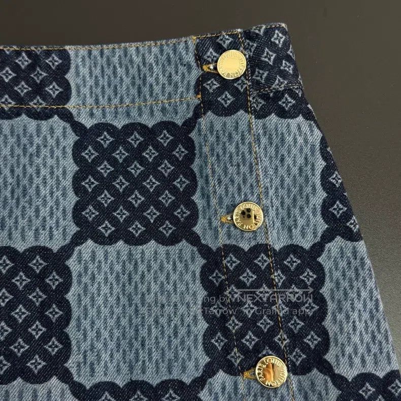 Louis Vuitton Louis Vuitton Denim blue presbyopic leather label checkerb Size 33" - 7 Thumbnail