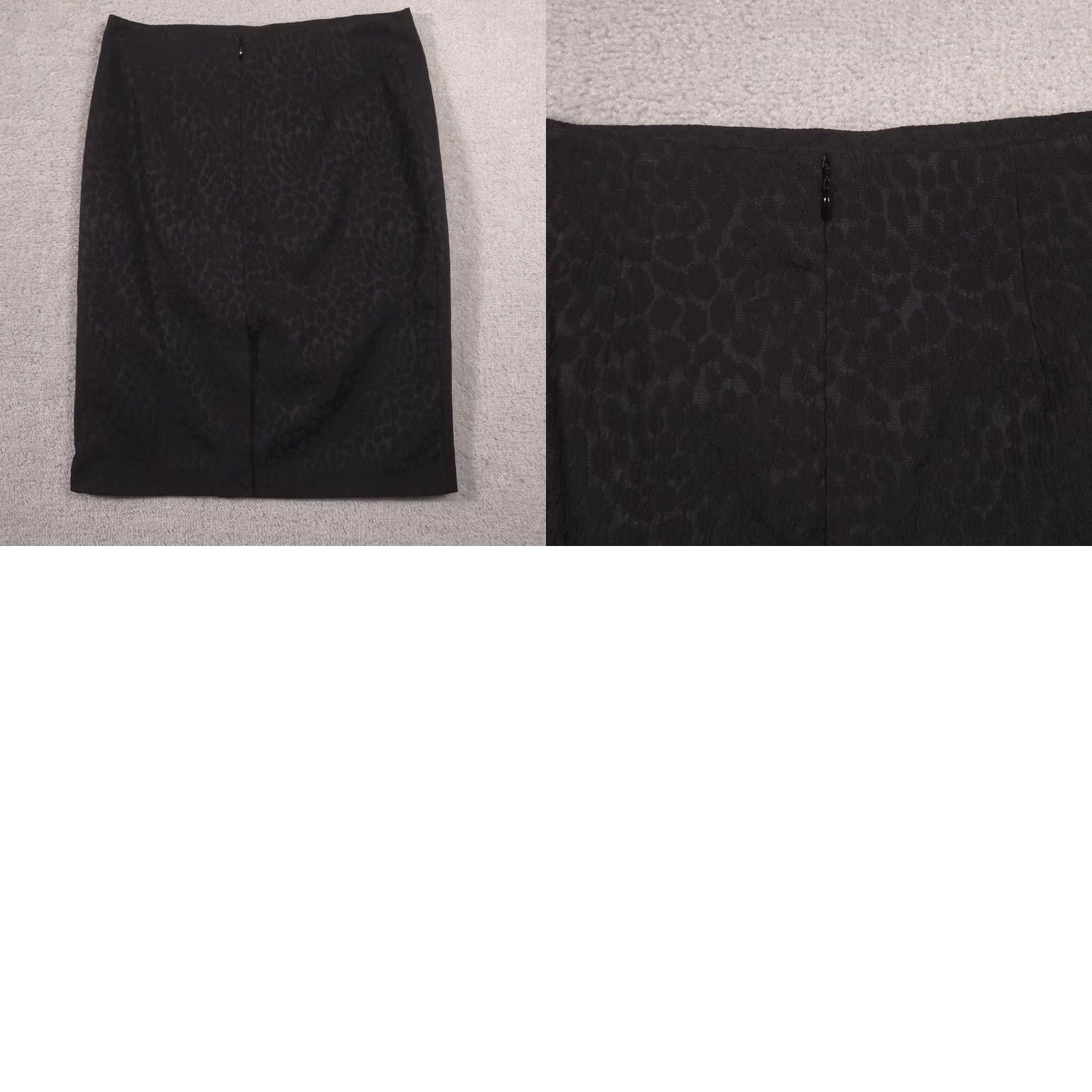 Vintage New York & Company Skirt Womens 4 Black Animal Print Knit Pencil Office Stretch Size 27" / US 4 / IT 40 - 9 Thumbnail