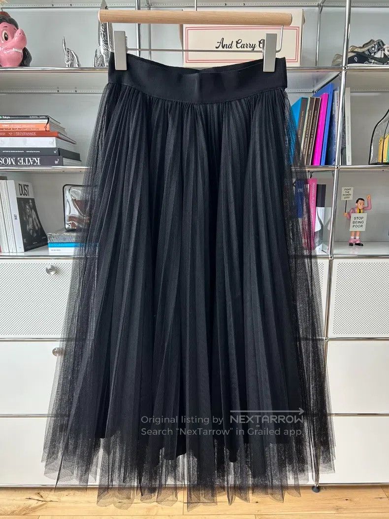 Dior Dior Classic black pleated gauze skirt half-length skirt Size 24" / US 00 / IT 34 - 1 Thumbnail