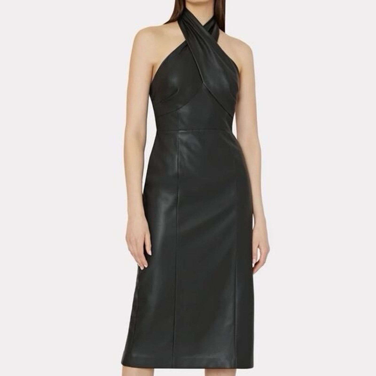 chinese dress ladies Milly Faux Leather Mini Dress in Black main image 1