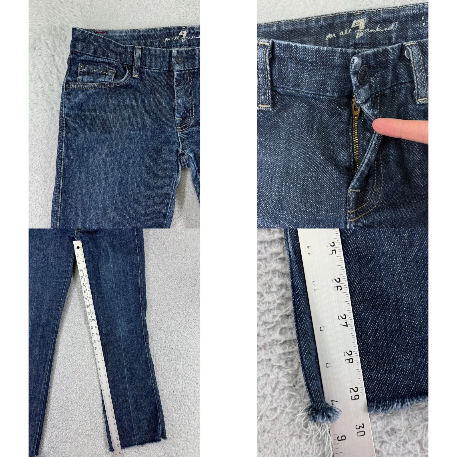 Vintage VINTAGE Seven7 Jeans Women 30 Blue Denim Bootcut A Pocket Low Rise Stretch Raw Hem Size 30" / US 8 / IT 44 - 8 Thumbnail