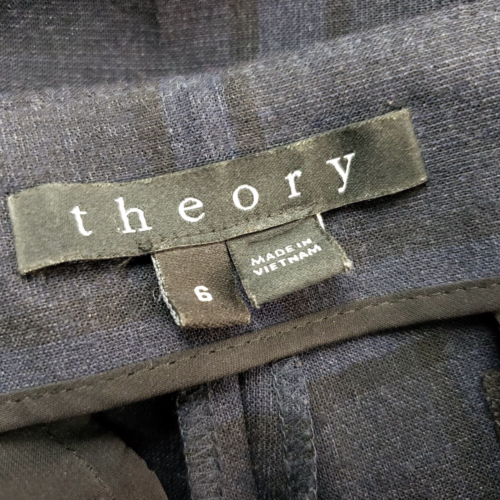 Theory Theory Womens Pants 6 Black Blue Plaid Wool Blend Cuffed Low Rise Dress Pants Womens Size 28" / US 6 / IT 42 - 6 Thumbnail