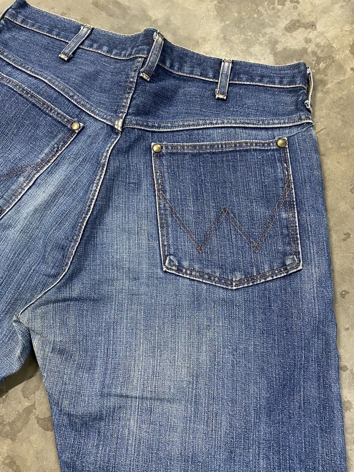 Jean × Vintage × Wrangler Vintage Wrangler Selvedge Washed Blue Distressed @271 Size US 33 - 3 Thumbnail