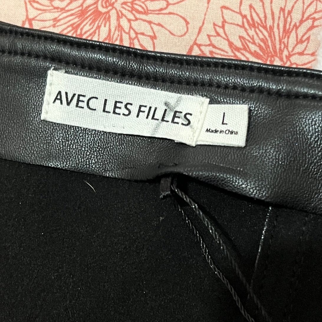 Other Faux Leather Puffy Sleeve Zipper Back Square Neck Crop Top Size L / US 10 / IT 46 - 10 Thumbnail
