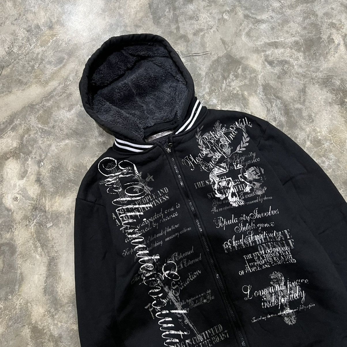 14th Addiction 2000s Euroyal Skeleton Vkei Style Poem Zip up Hoodie Size US L / EU 52-54 / 3 - 2 Thumbnail