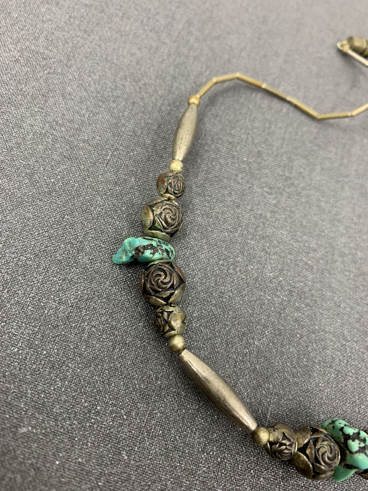 Native Vintage Silver Turquoise Native Necklace Size ONE SIZE - 3 Thumbnail