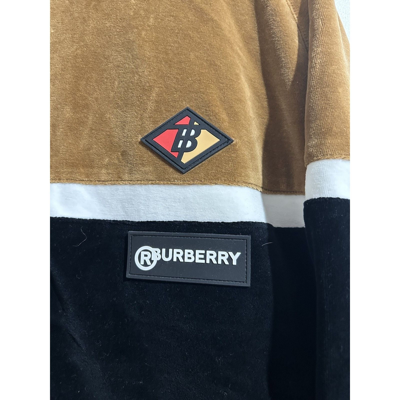 Burberry BURBERRY LOGO PATCH VELOUR JACKET SIZE XL PREOWNED Size US XL / EU 56 / 4 - 2 Thumbnail
