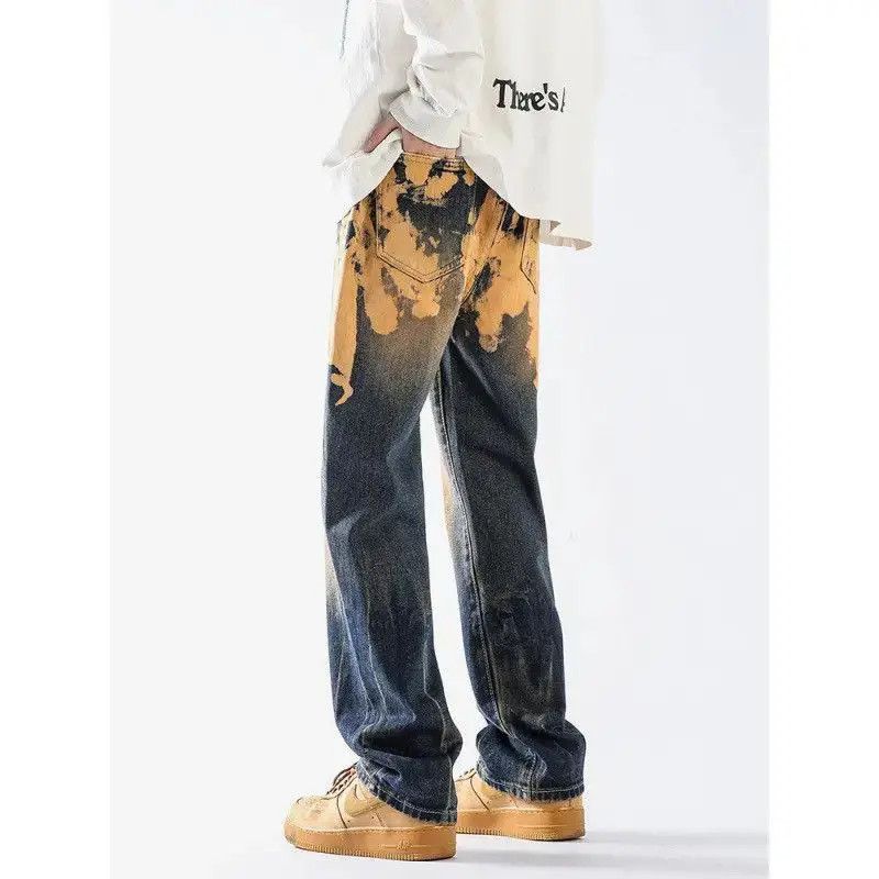 Japanese Brand Retro loose wide leg high street graffiti jeans Size US 32 / EU 48 - 3 Thumbnail