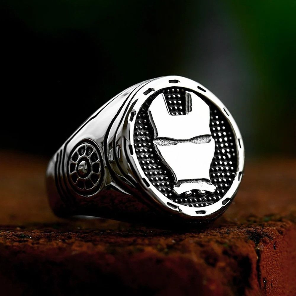 Vintage Stainless Steel Movie Mask Ring Size ONE SIZE - 5 Thumbnail