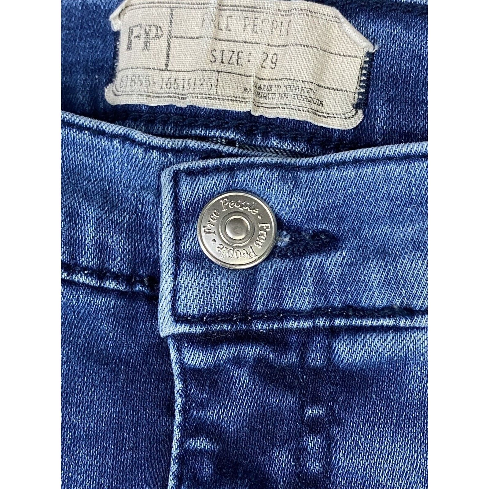 Free People Free People 29 Regular Distressed Stretch Blue Denim Jeans Size 29" - 3 Thumbnail