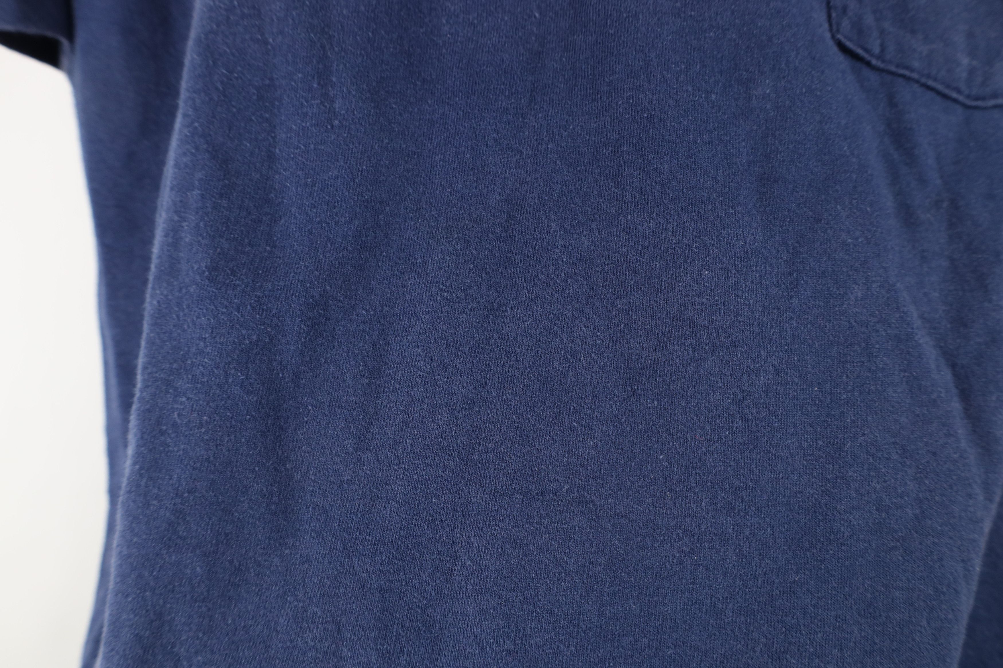 Hanes Vintage 90s Hanes Heavyweight Cotton T-Shirt Navy Blue USA Size US L / EU 52-54 / 3 - 8 Thumbnail