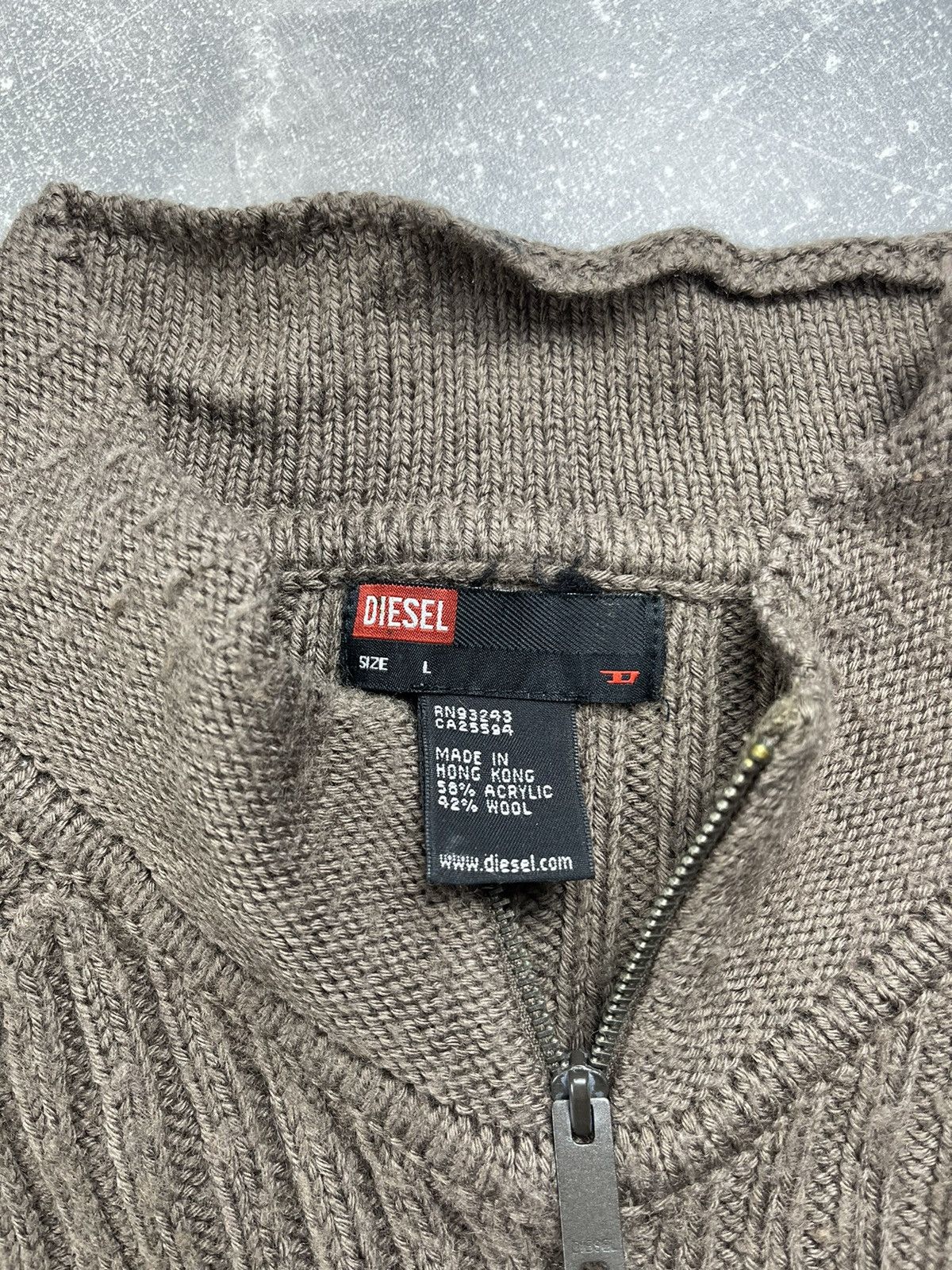 Diesel Diesel “Special Equipment 880-90 90s Ribbed Wool Zip Sweater Size US L / EU 52-54 / 3 - 13 Thumbnail