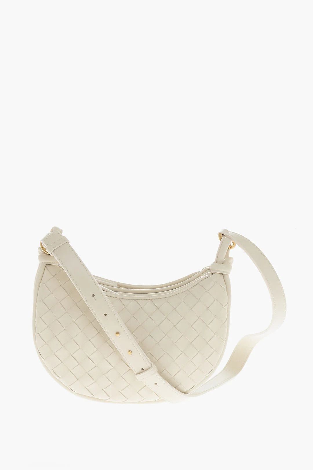 Bottega Veneta og1mm0426 Size: OS / Woven Leather Shoulder Bag in White Size ONE SIZE - 1 Thumbnail