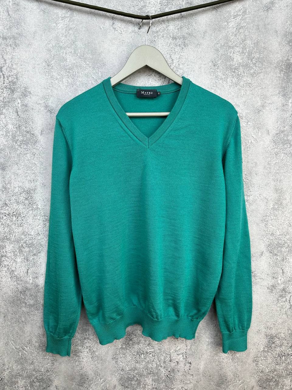 Other Maerz Muenchen V-Neck Sweater Merino Wool Mentol Blue Jumper Size US M / EU 48-50 / 2 - 1 Thumbnail