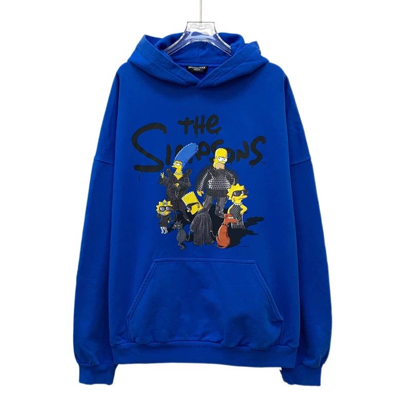Balenciaga Balenciaga Dark blue character slogan printed cotton hoode Size US L / EU 52-54 / 3 - 1 Thumbnail