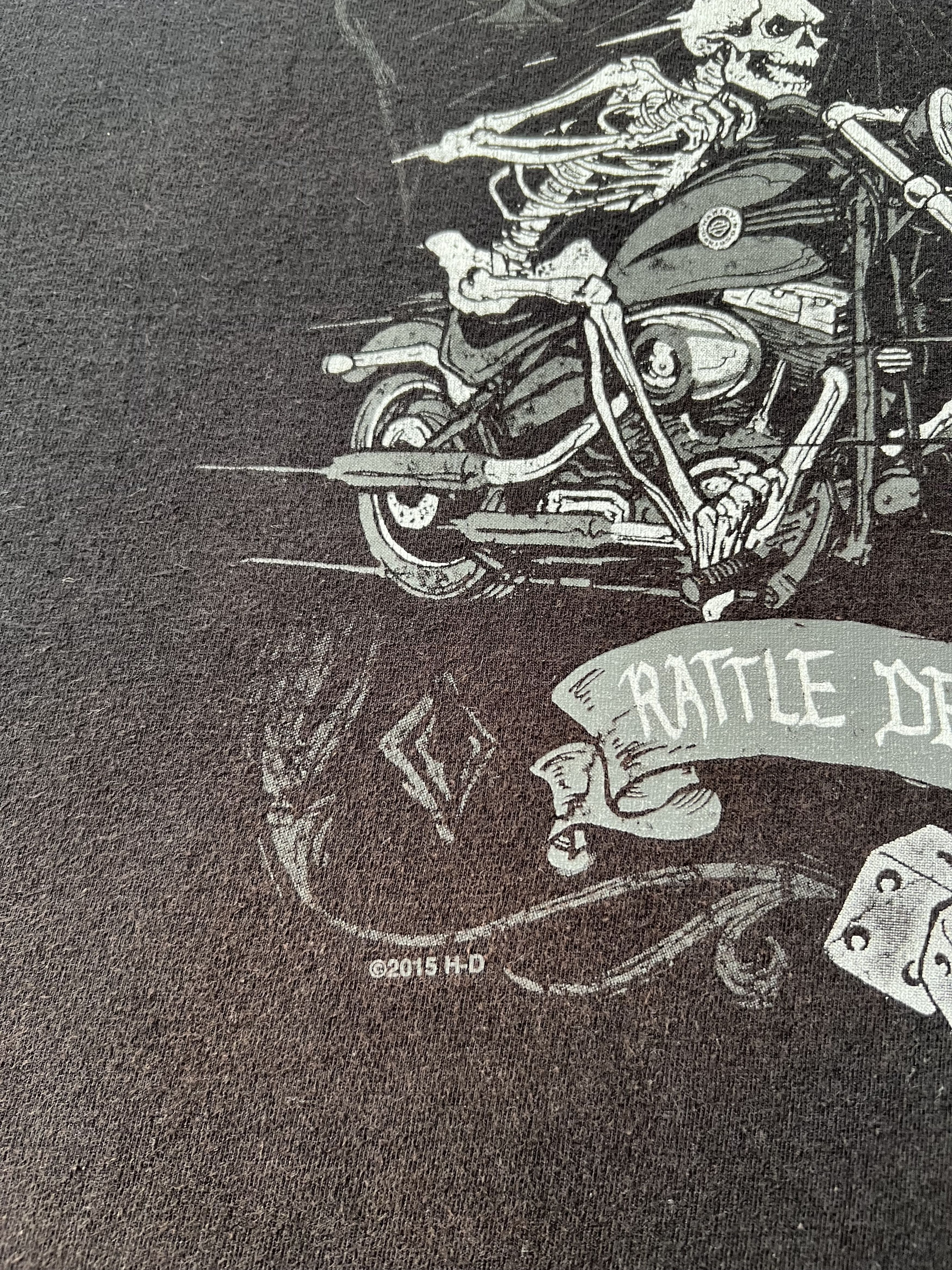 Harley Davidson Vintage 2015 Harley Davidson Motorcycle Snake Skull T-shirt Size US XL / EU 56 / 4 - 8 Thumbnail