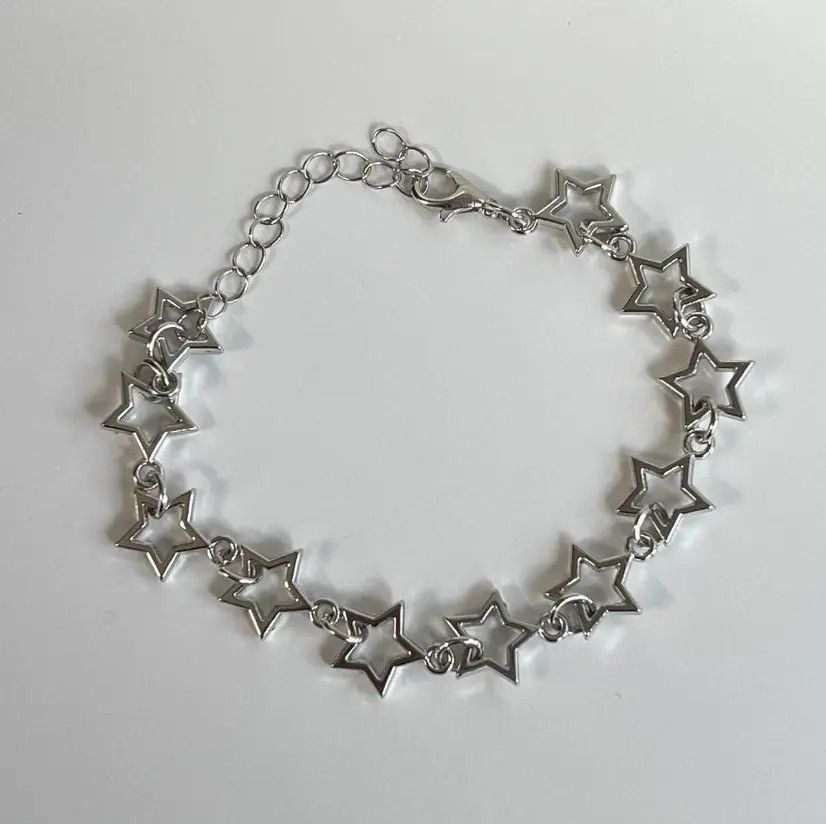 Jewelry Vint y2k 2000s star stacked cute goth grunge silver bracelet Size ONE SIZE - 3 Thumbnail