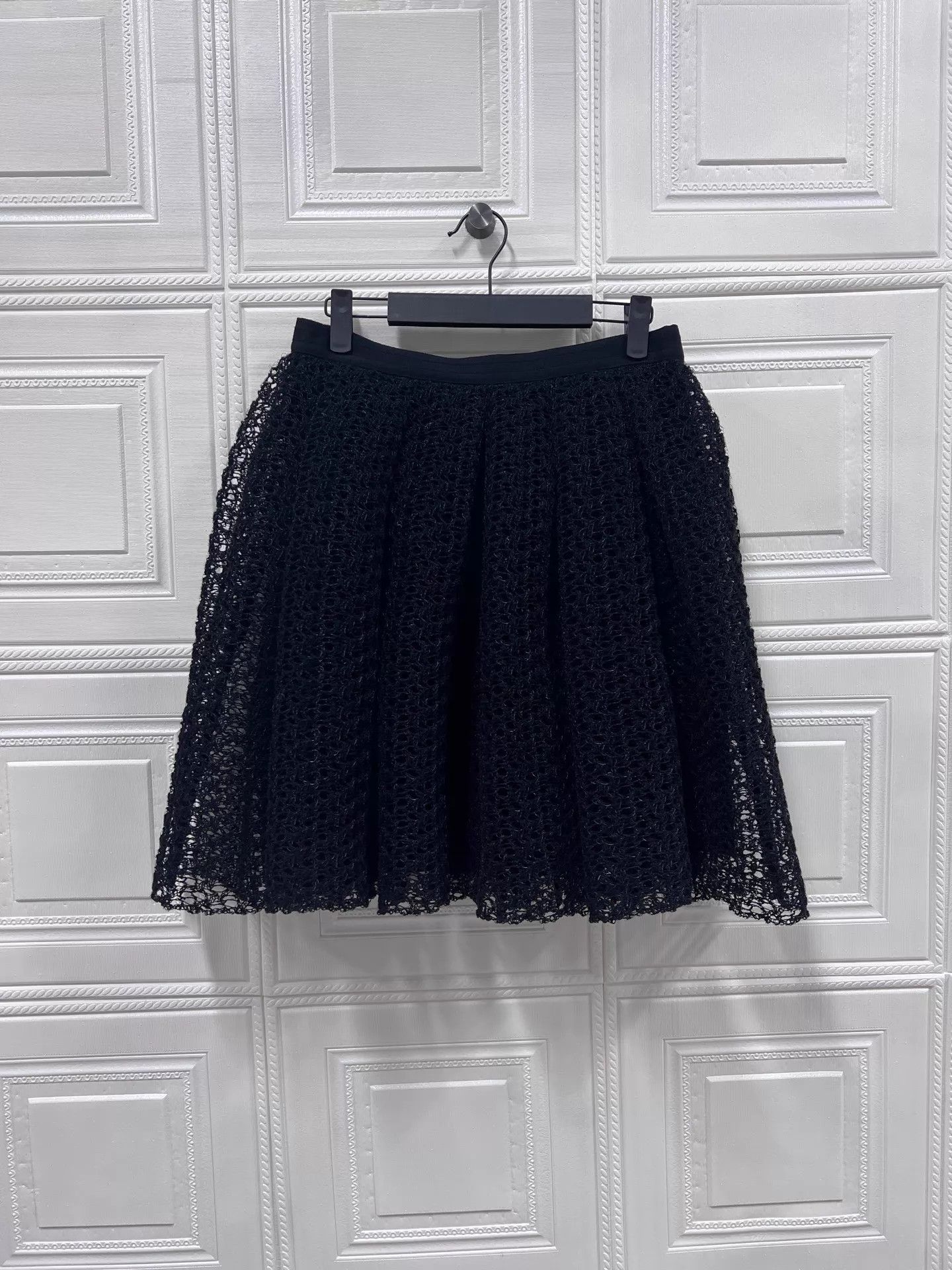Dior Dior black net cutout mini skirt 40 E62514 99 new Size 28" / US 6 / IT 42 - 1 Thumbnail
