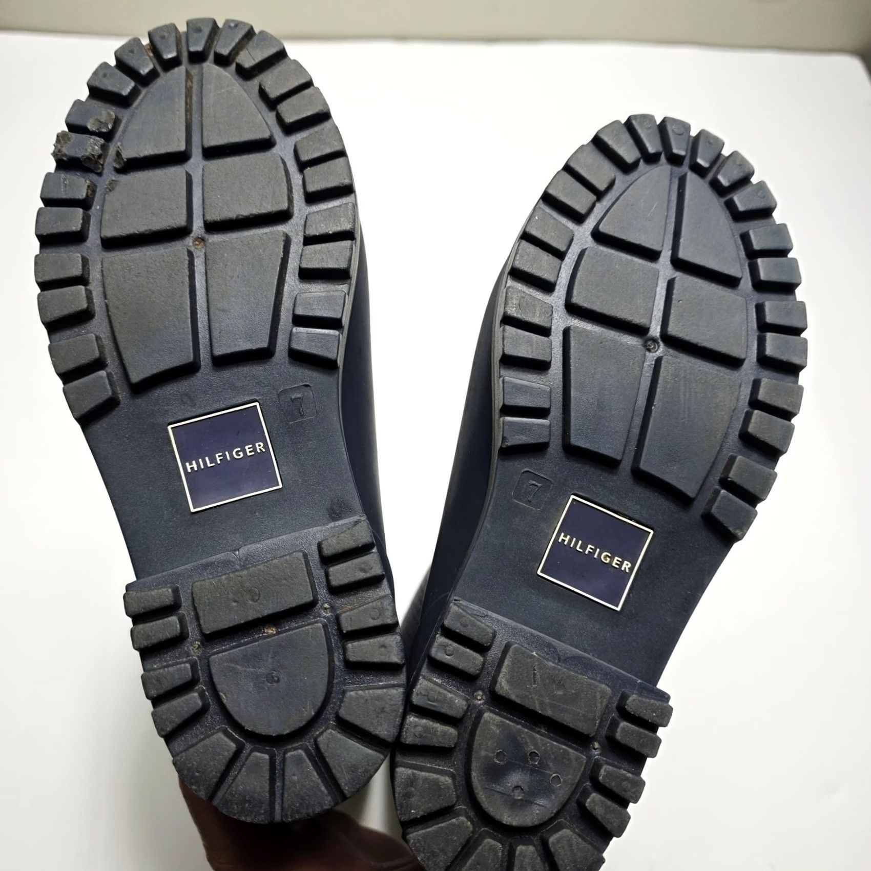 Tommy Hilfiger Womens Tommy Hilfiger Raindrop Navy Blue Tall Casual Rain Boots Size 7 Women Short Code: NI Size US 7 / IT 37 - 7 Thumbnail