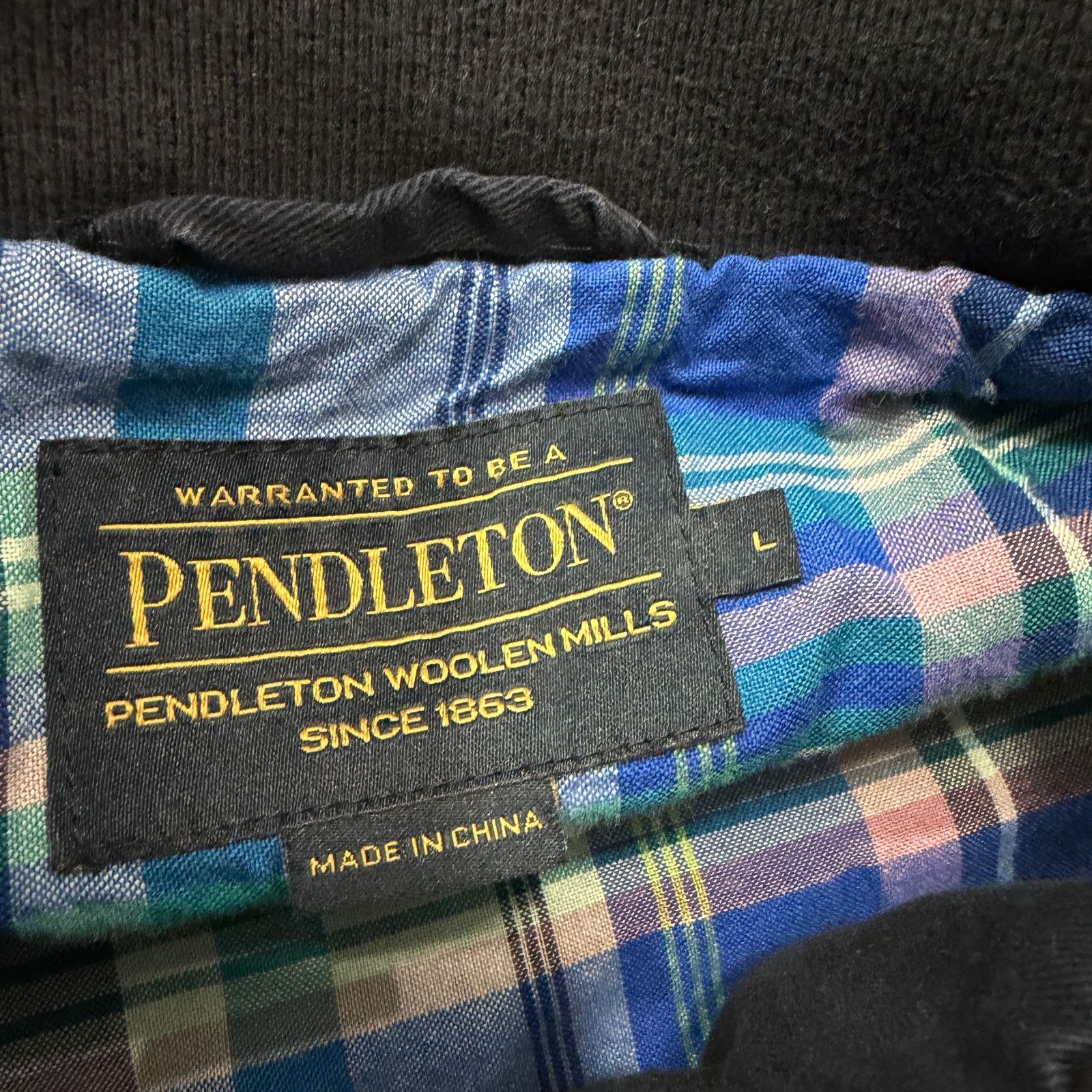 Pendleton Pendleton Bomber Jacket Men's Large Blue Madras Flannel Size US L / EU 52-54 / 3 - 4 Thumbnail