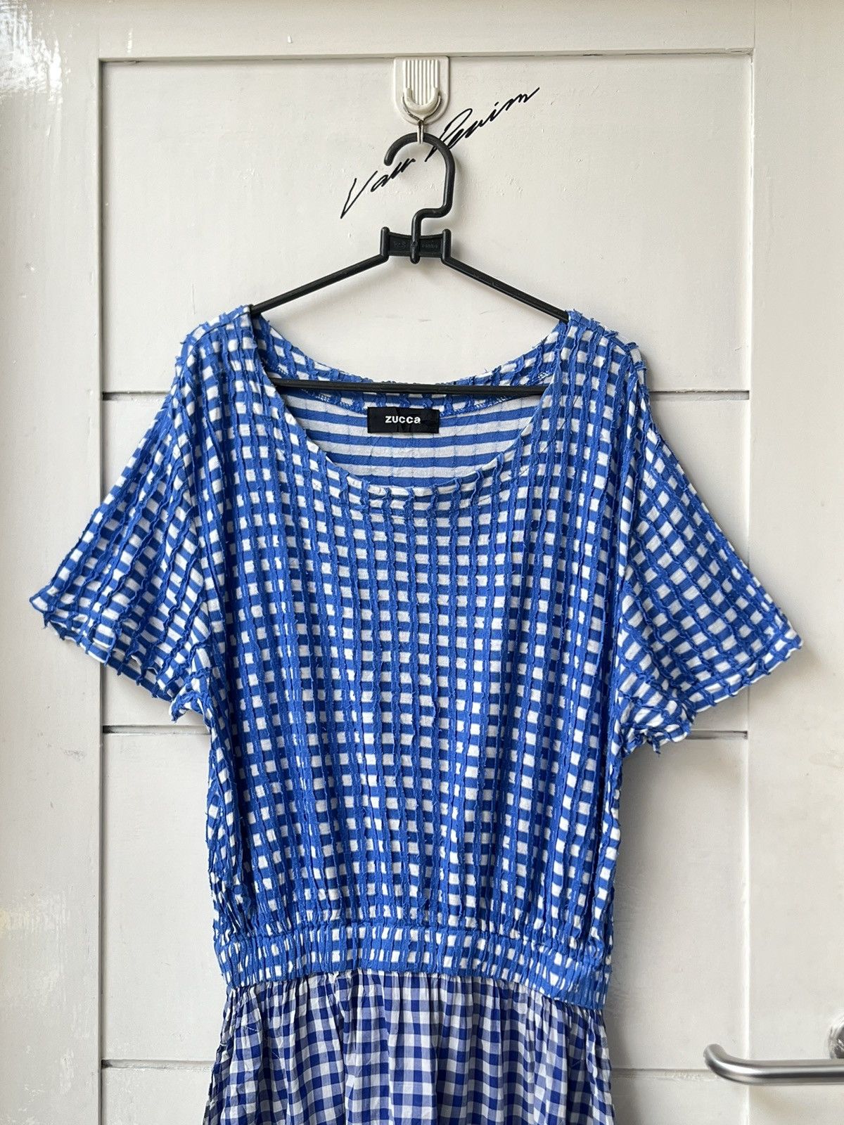 Zucca ZUCCA Blue Plaid Dress Size XS / US 0-2 / IT 36-38 - 15 Thumbnail