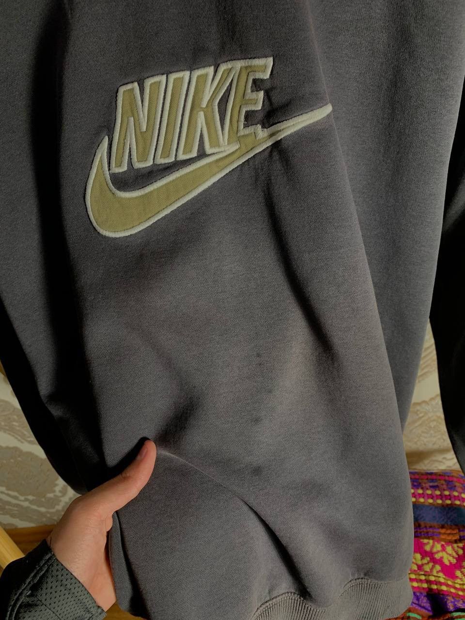 Nike × Vintage VERY RARE NIKE SWEATSHIRT BIG LOGO SWOOSH DRILL Y2K RETRO Size US L / EU 52-54 / 3 - 6 Thumbnail