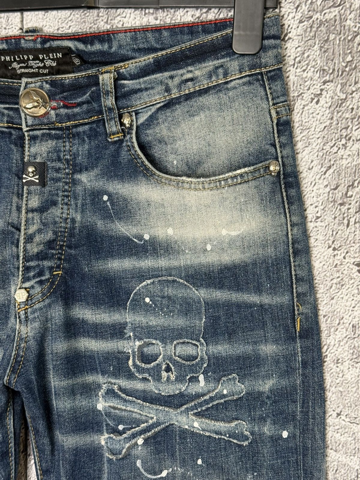 Philipp Plein Philipp Plein Jeans Skull Crossbones Distressed Denim Pants Size US 32 / EU 48 - 4 Thumbnail