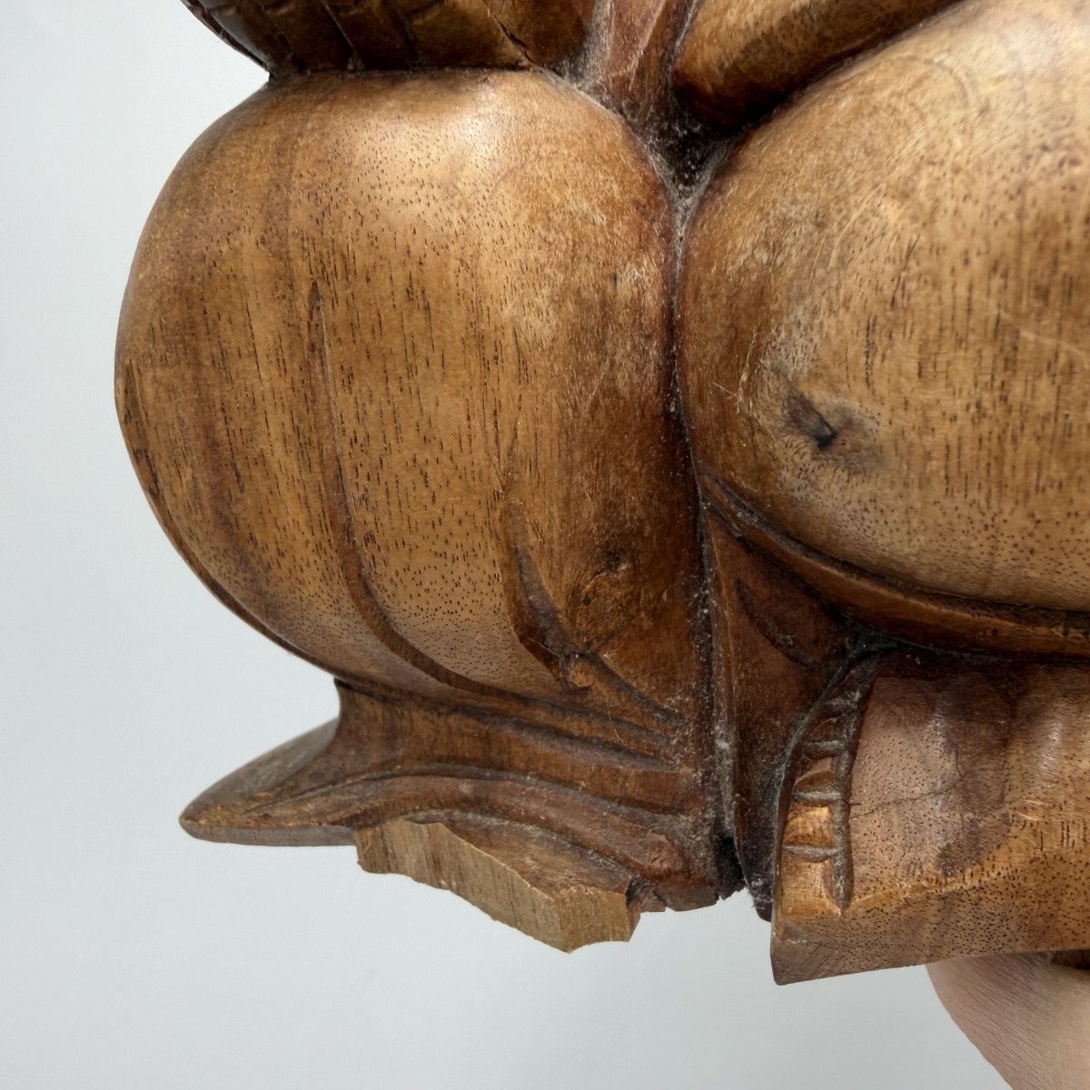 Vintage Vintage Hand Carved Wooden Lucky Buddha Hotei Feng Shui Size ONE SIZE - 6 Thumbnail
