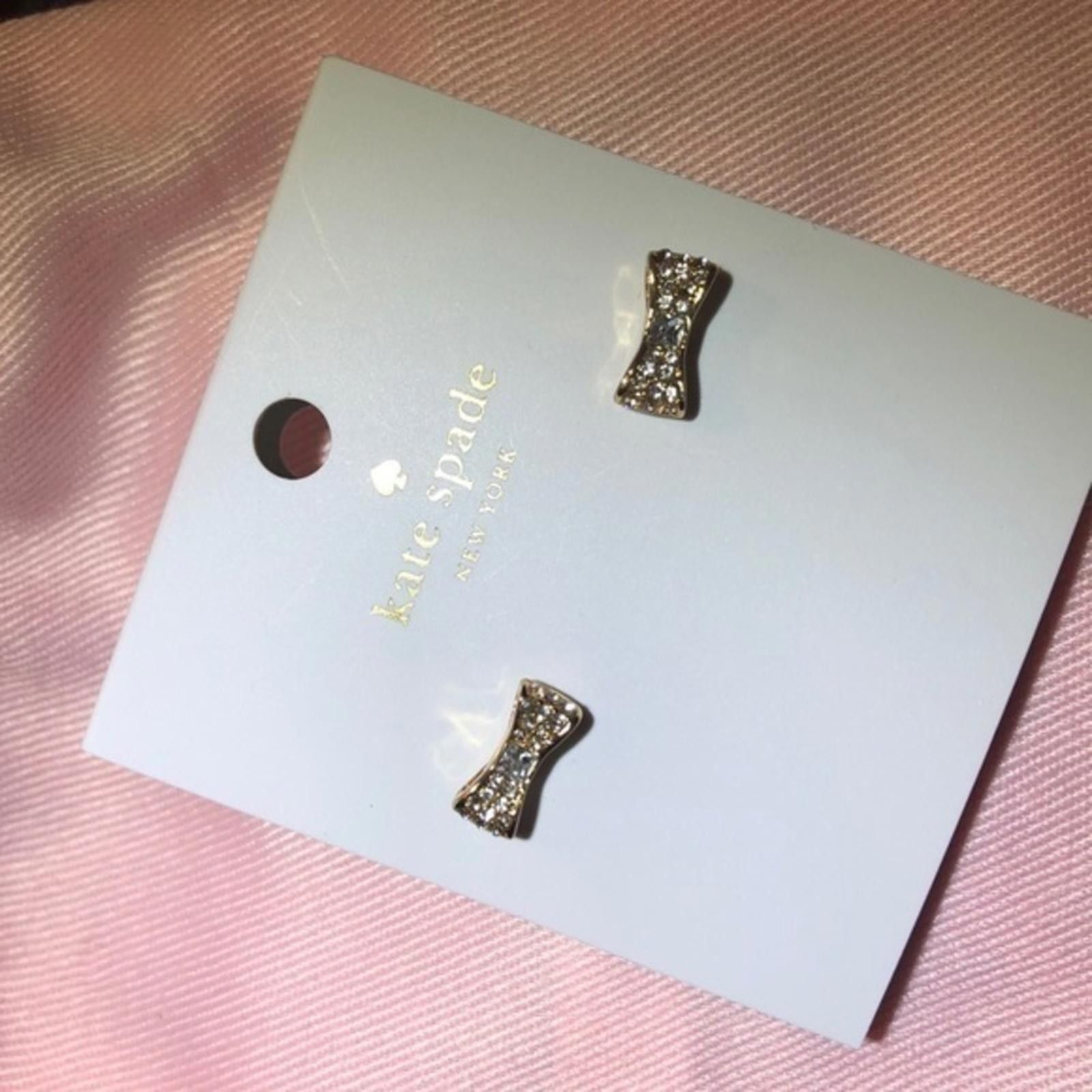 Designer Kate Spade Pave Bow Gold Stud Earrings NWT Size ONE SIZE - 3 Thumbnail