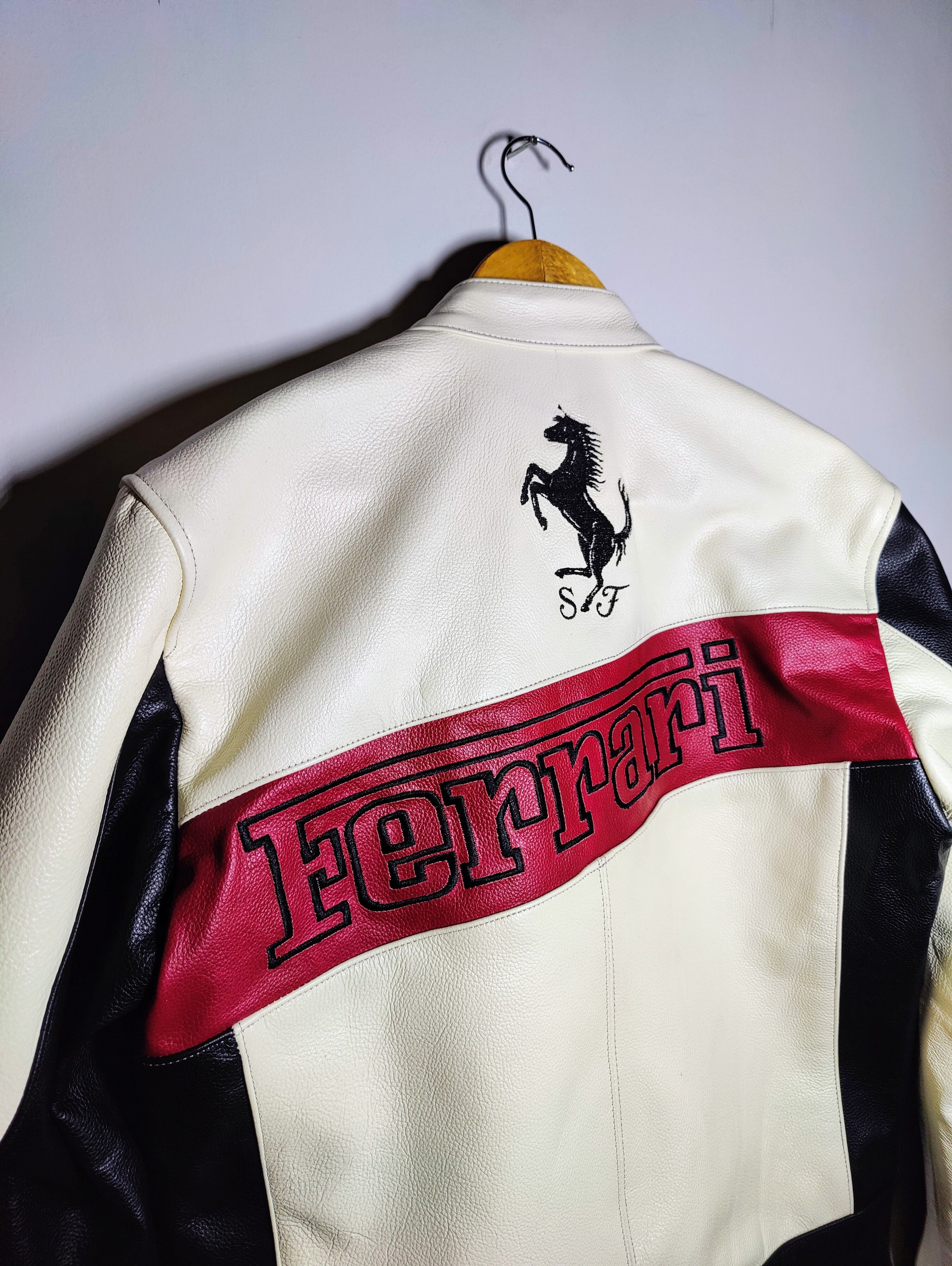 Formula 1 Ferrari Racing Leather Jacket 90s F1 Big Logo Streetwear Size US L / EU 52-54 / 3 - 9 Thumbnail