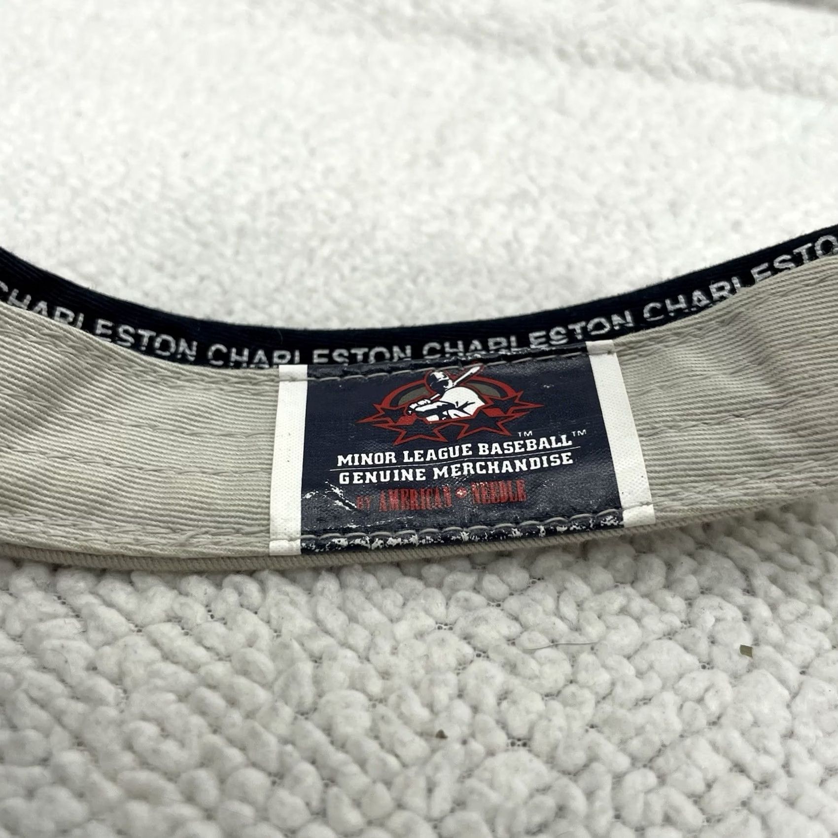 American Needle American Needle Visor Mens Beige MILB Charleston Riverdogs Logo Hook Loop Size ONE SIZE - 6 Thumbnail