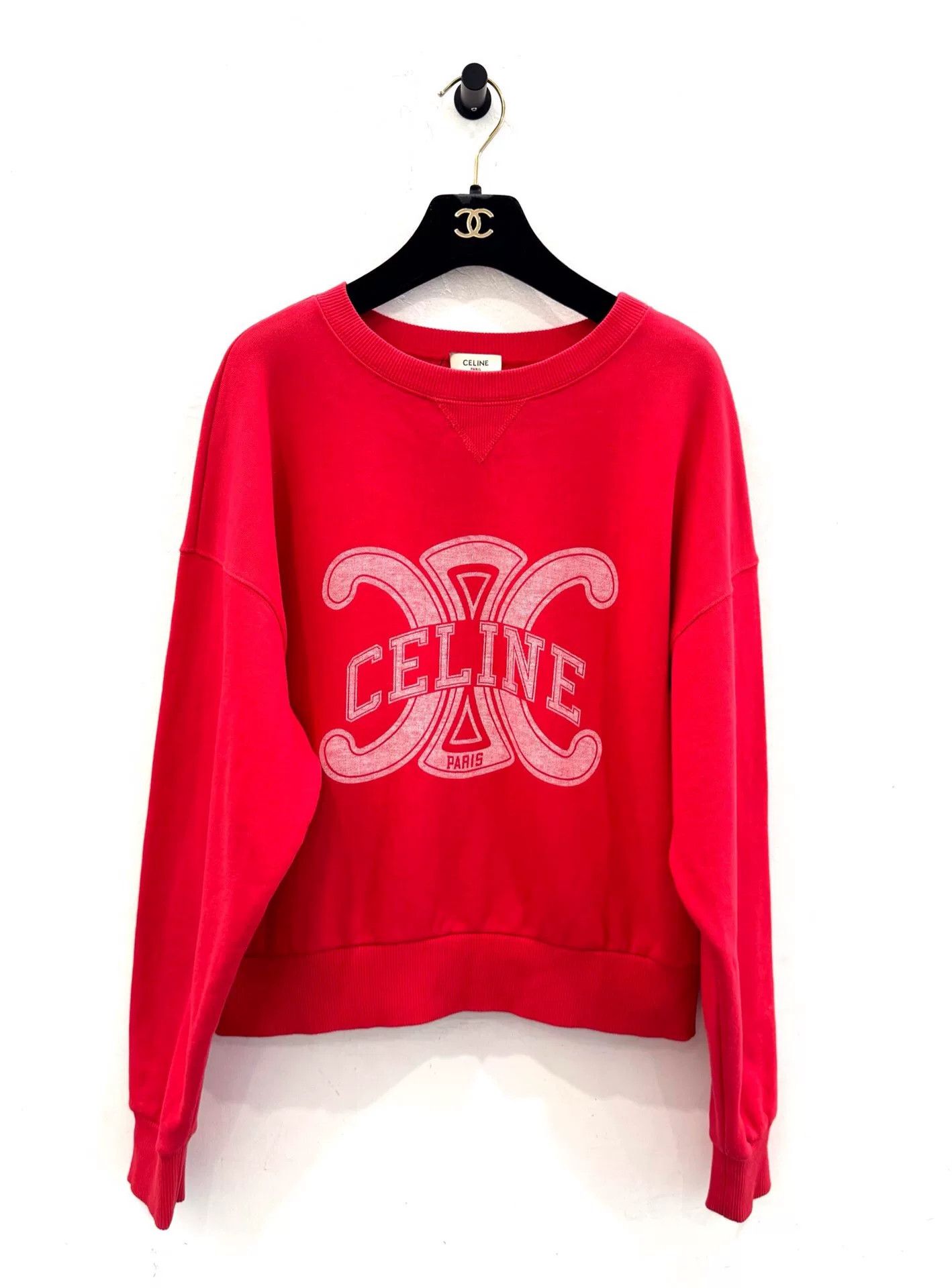 Celine Celine Teiomphe Logo Red Casual Sweatshirt Size S / US 4 / IT 40 - 1 Thumbnail