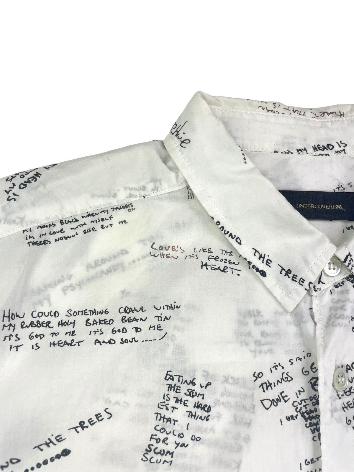 Undercover SS14 "GODOG" - Scribbled Lyrics Button Up T-shirt Size US M / EU 48-50 / 2 - 10 Thumbnail