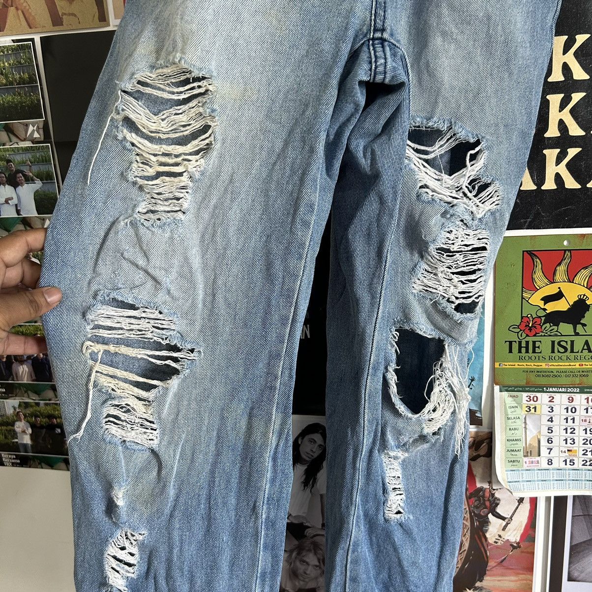 Vintage Vintage Gu Jeans Bid Overall Distressed Denim Size US 34 / EU 50 - 6 Thumbnail