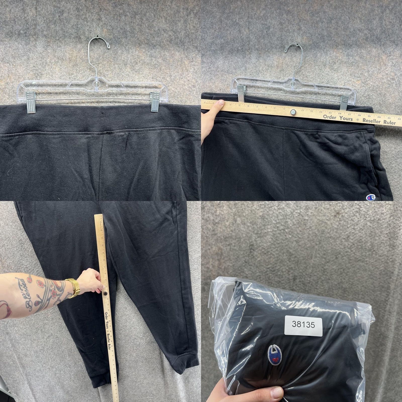 Champion VINTAGE: No — Champion Sweatpants Mens XL Black Joggers Fleece Lined Athletic Lounge Pants Size US 36 / EU 52 - 8 Thumbnail