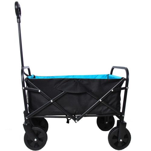 Designer × Homemade Mini Folding Wagon Garden Shopping Beach Cart (black+blue) Size US L / EU 52-54 / 3 - 5 Thumbnail