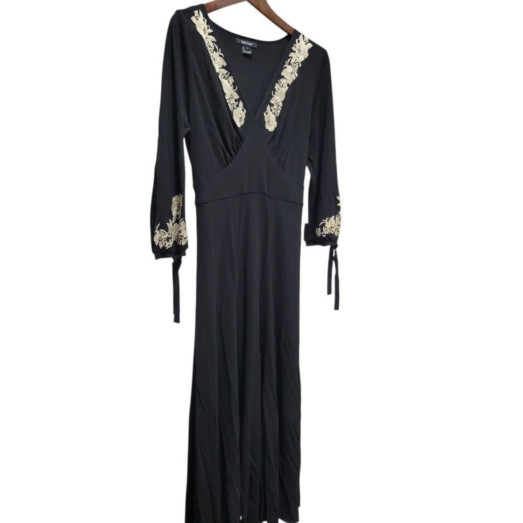 karen kane embroidered dress Revery Floral Long Sleeve Maxi Dress