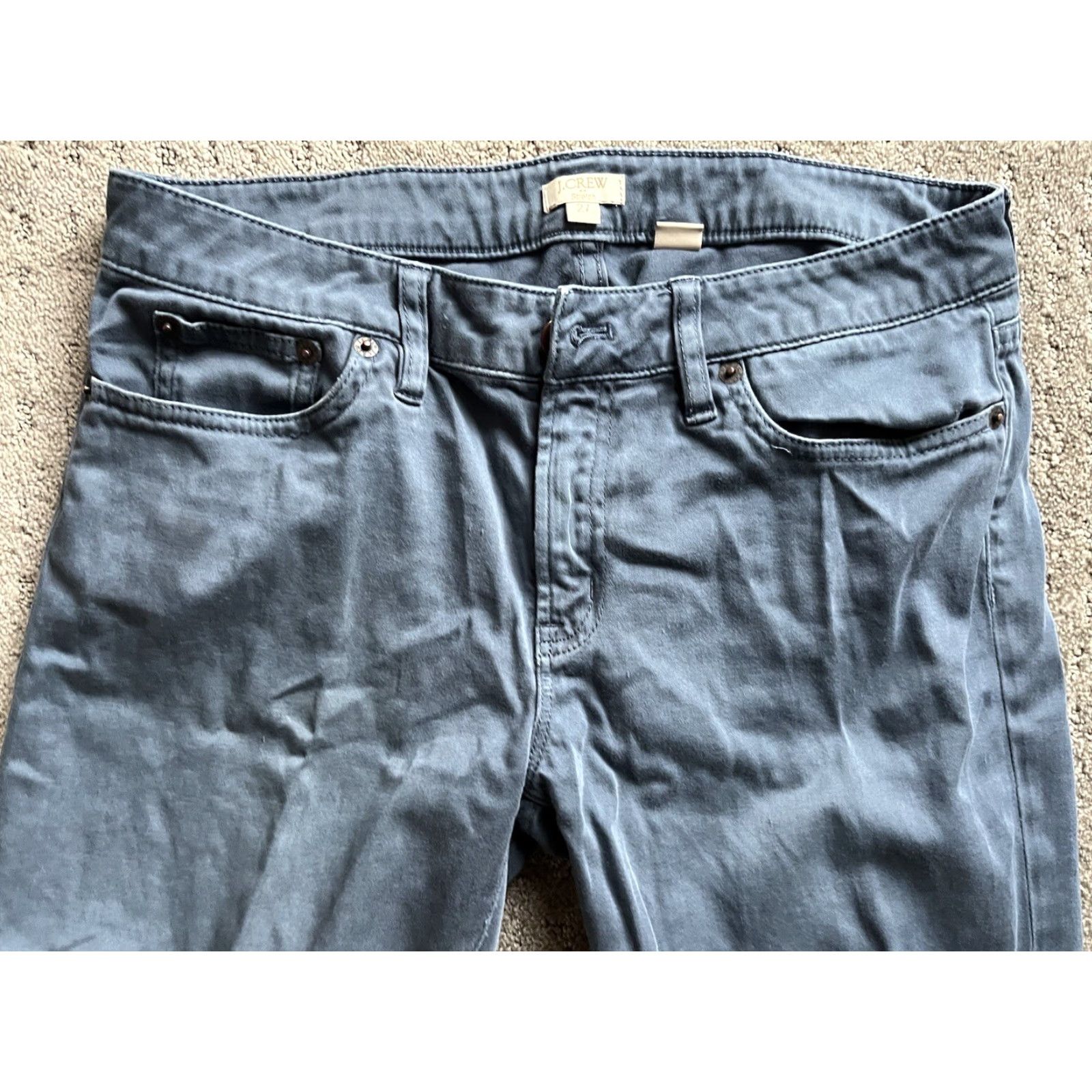 J.Crew J.CREW Jeans Women's 27 Blue Sateen Skinny Stretch Mid Rise 5-Pocket Cotton Blend Womens Size 27" / US 4 / IT 40 - 2 Thumbnail