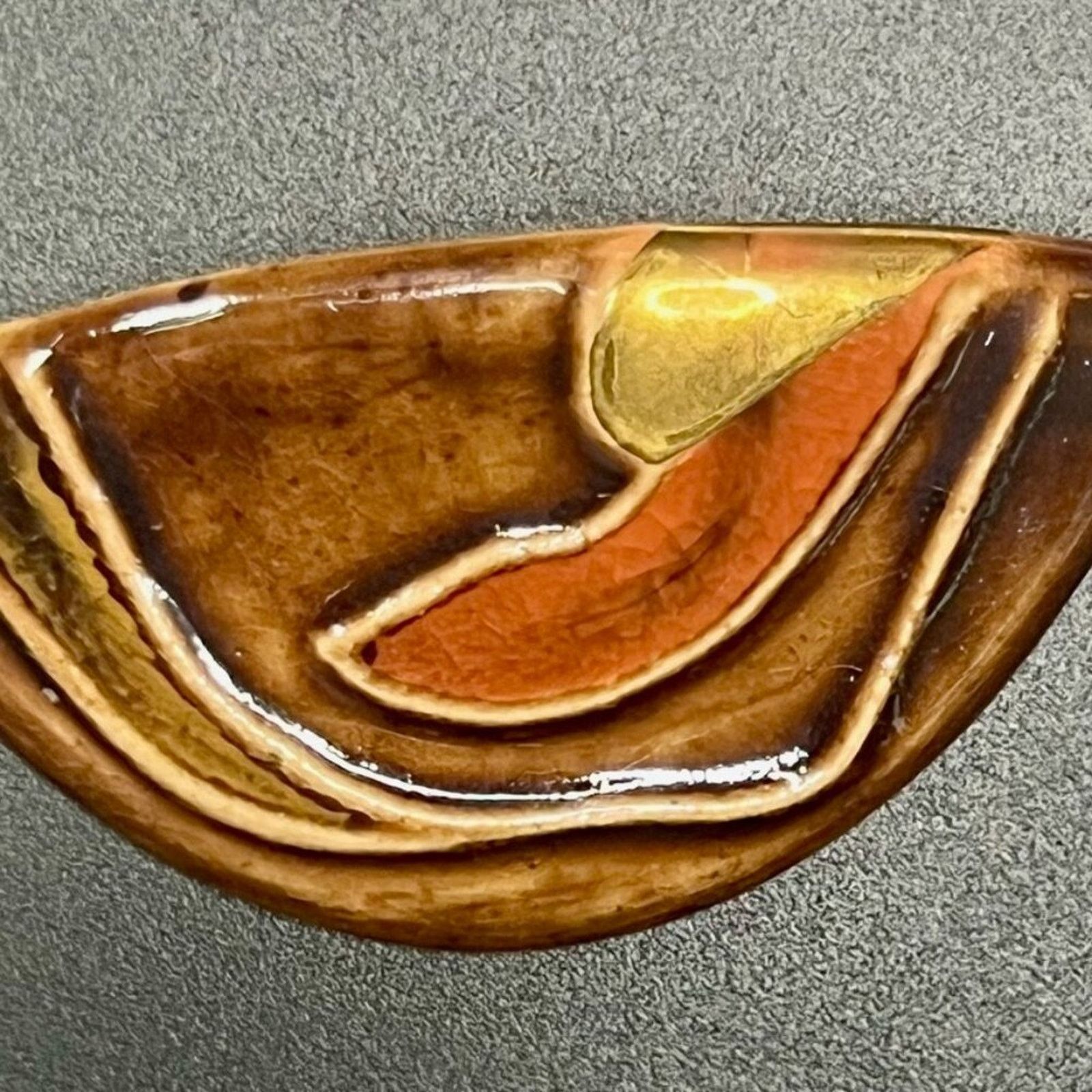 & Other Stories Art Deco, Vintage Brooch Pin, VGC, Glazed, 2.5” x 1.25” Size ONE SIZE - 1 Thumbnail
